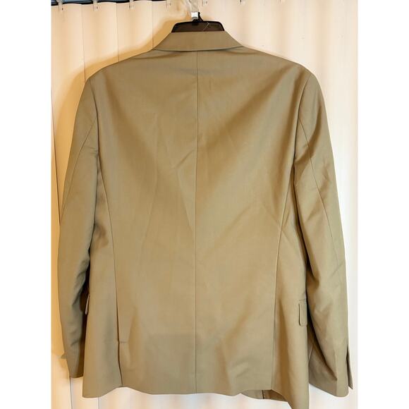 AZARMAN Slim Fit 2 Button Beige Notch Lapel Suit Jacket - Picture 8 of 10